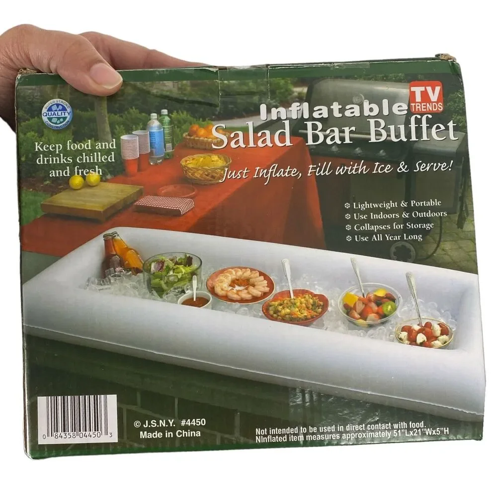 TV Trends Inflatable Salad Bar Buffet Ice Chiller Serving Trays  51x21 JSNY 4450